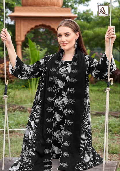 Black Berry Edition 4 Alok Cambric Cotton Karachi Salwar Suits Exporter