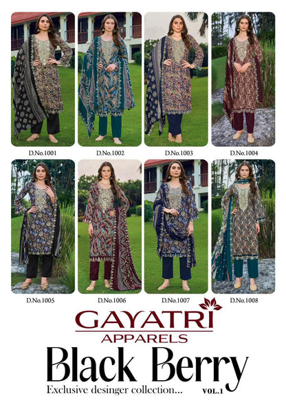 Black Berry Vol 1 Gayatri Viscose Reyon Karachi Salwar Suits Wholesaler Gujarat