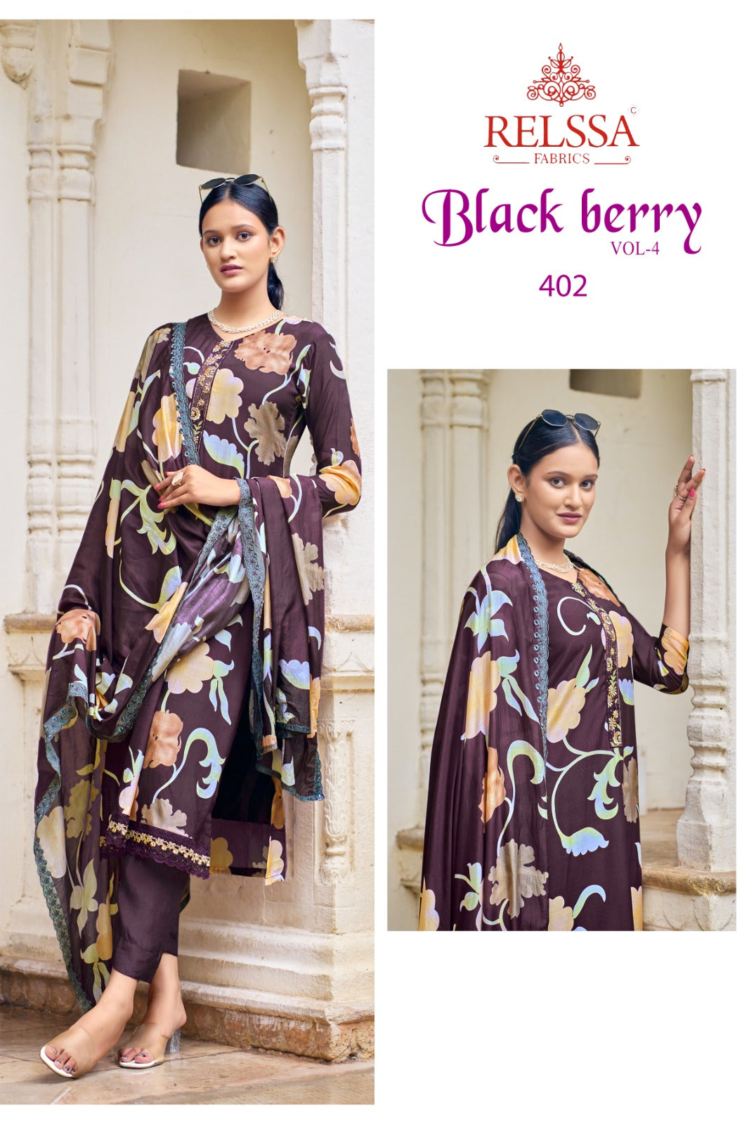 Black Berry Vol 4 Relssa Fabrics Viscose Pant Style Suits Manufacturer Ahmedabad