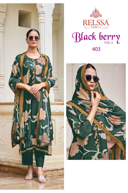 Black Berry Vol 4 Relssa Fabrics Viscose Pant Style Suits Manufacturer Ahmedabad