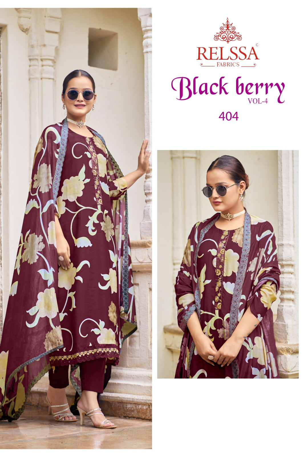 Black Berry Vol 4 Relssa Fabrics Viscose Pant Style Suits Manufacturer Ahmedabad