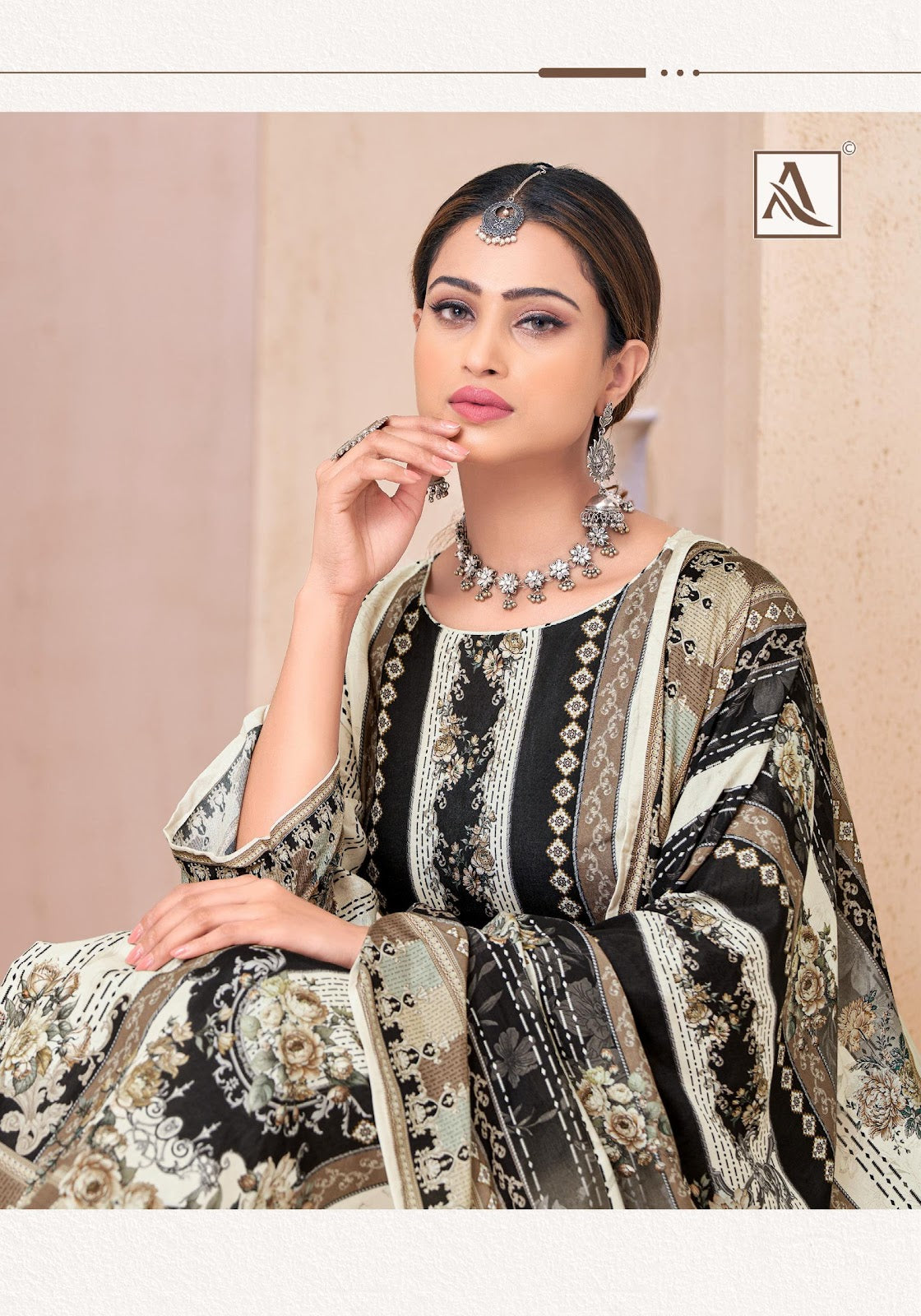 Black Biba Alok Viscose Muslin Karachi Salwar Suits Manufacturer India