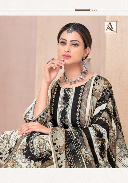 Black Biba Alok Viscose Muslin Karachi Salwar Suits Manufacturer India