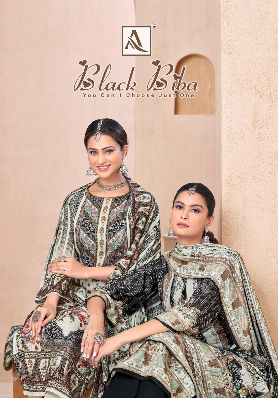 Black Biba Alok Viscose Muslin Karachi Salwar Suits Manufacturer India