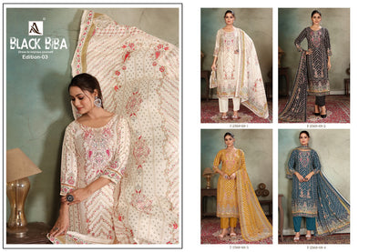 Black Biba Edition 3 Alok Viscose Karachi Salwar Suits Supplier Ahmedabad