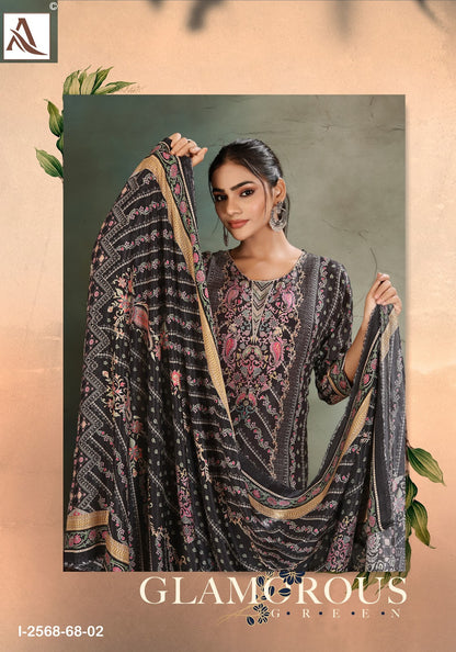 Black Biba Edition 3 Alok Viscose Karachi Salwar Suits Supplier Ahmedabad