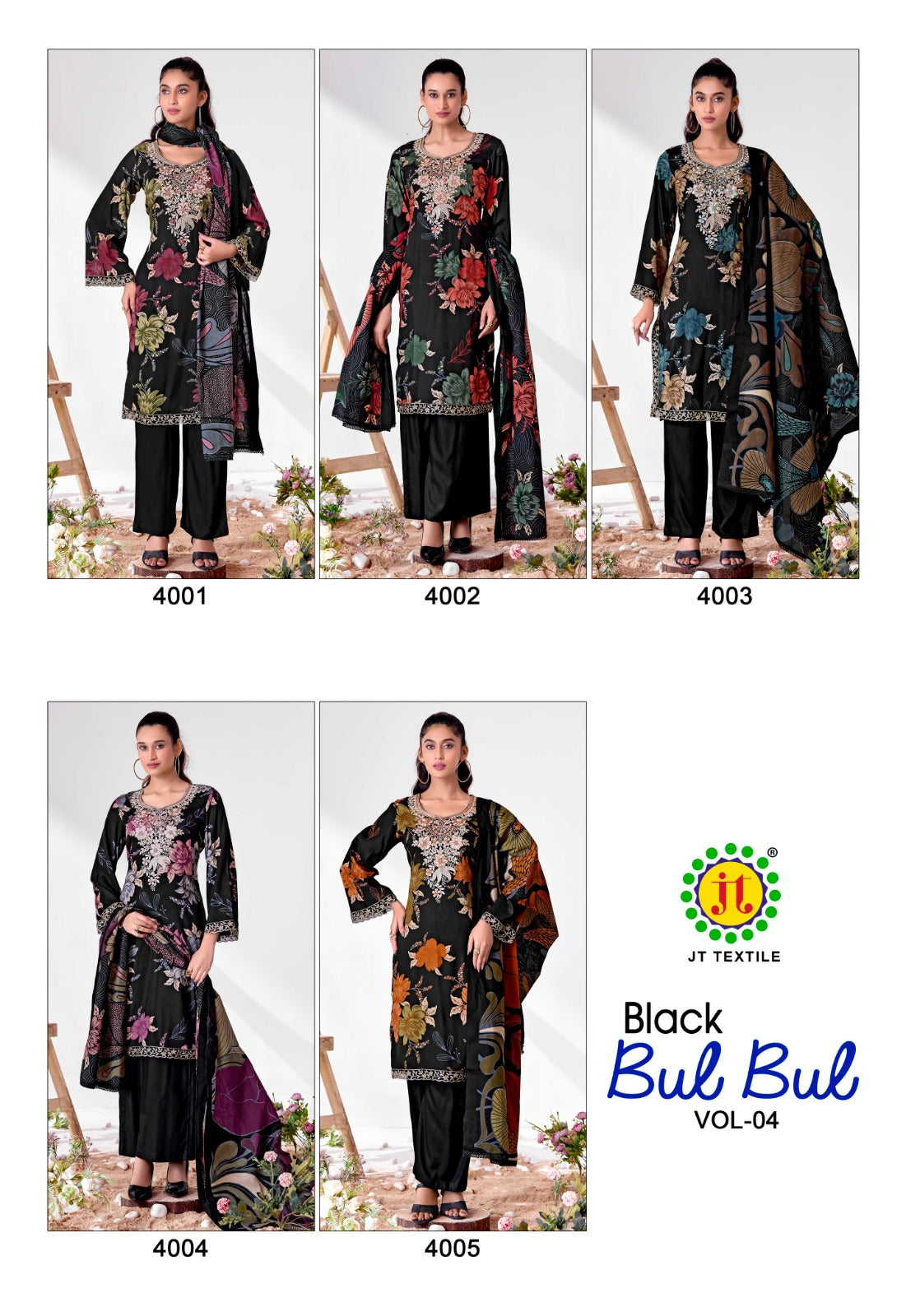 Black Bulbul Vol 4 Jt Reyon Pant Style Suits Wholesale Price