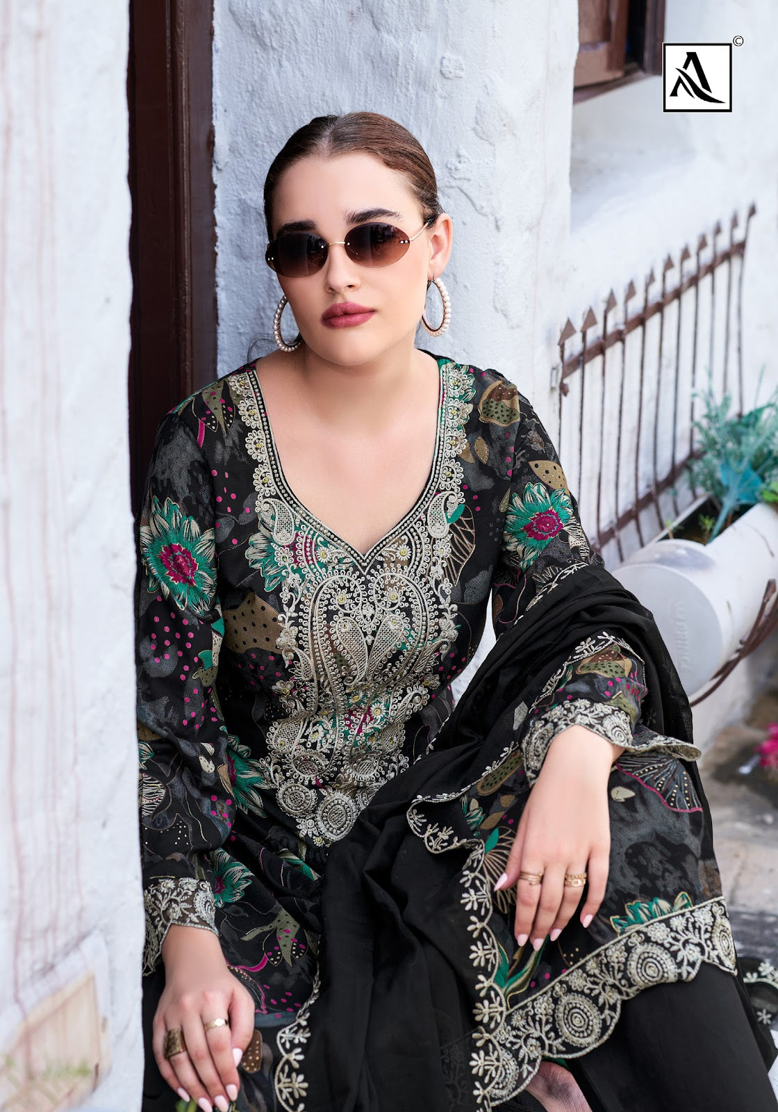 Black Bunny Edition 2 Alok Viscose Reyon Karachi Salwar Suits Exporter Ahmedabad