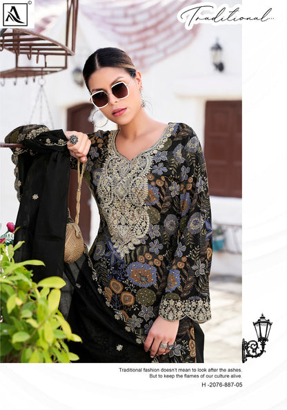 Black Bunny Edition 2 Alok Viscose Reyon Karachi Salwar Suits Exporter Ahmedabad
