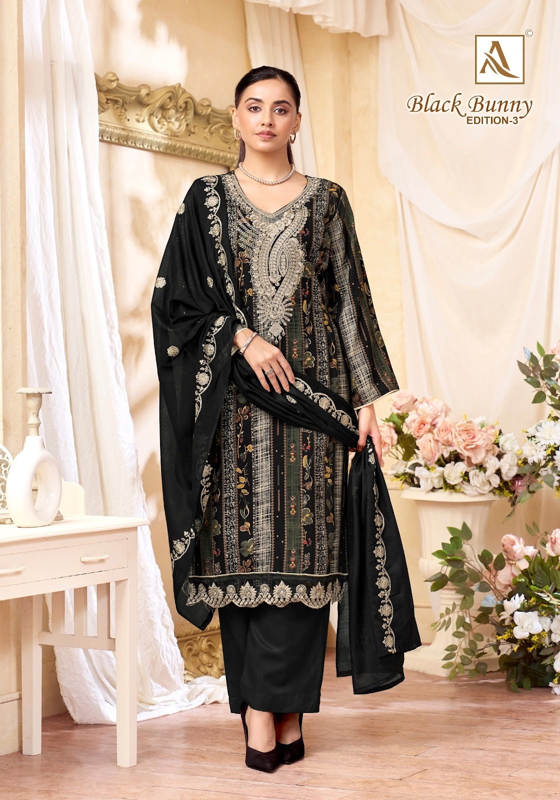 Black Bunny Edition 3 Alok Viscose Reyon Karachi Salwar Suits Wholesaler Gujarat