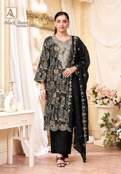Black Bunny Edition 3 Alok Viscose Reyon Karachi Salwar Suits Wholesaler Gujarat