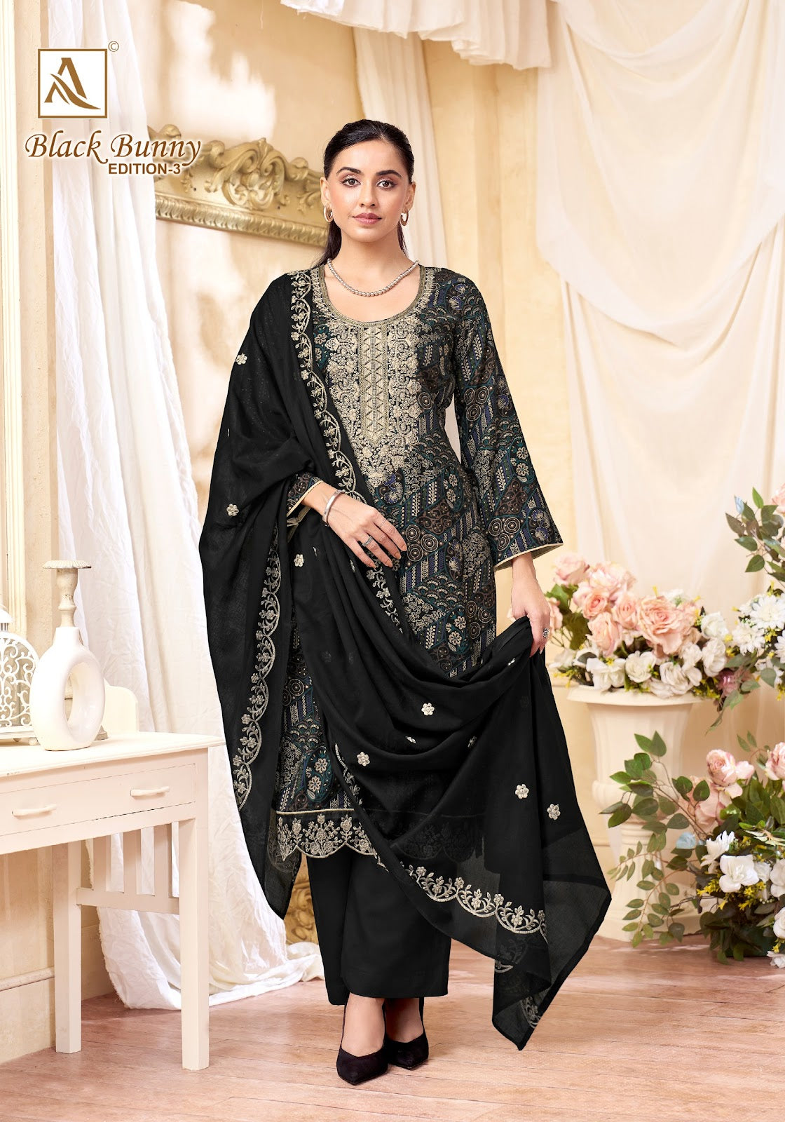 Black Bunny Edition 3 Alok Viscose Reyon Karachi Salwar Suits Wholesaler Gujarat