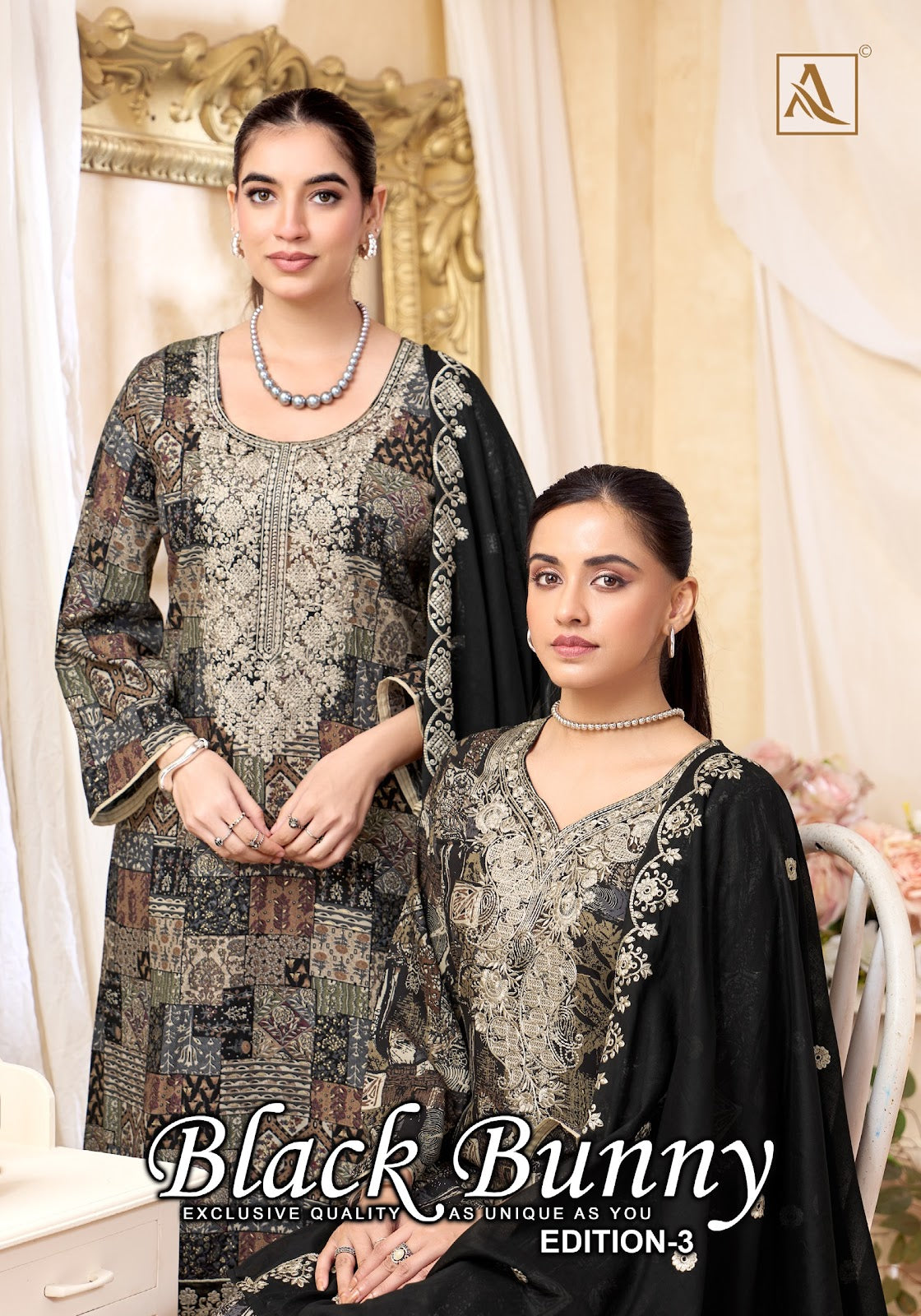 Black Bunny Edition 3 Alok Viscose Reyon Karachi Salwar Suits Wholesaler Gujarat