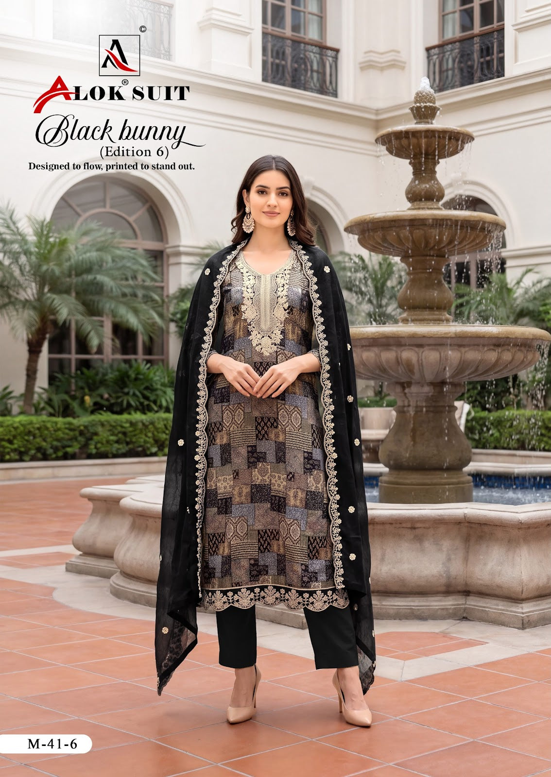 Black Bunny Edition 6 Alok Viscose Karachi Salwar Suits Supplier Gujarat