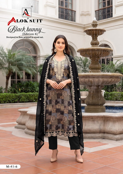 Black Bunny Edition 6 Alok Viscose Karachi Salwar Suits Supplier Gujarat