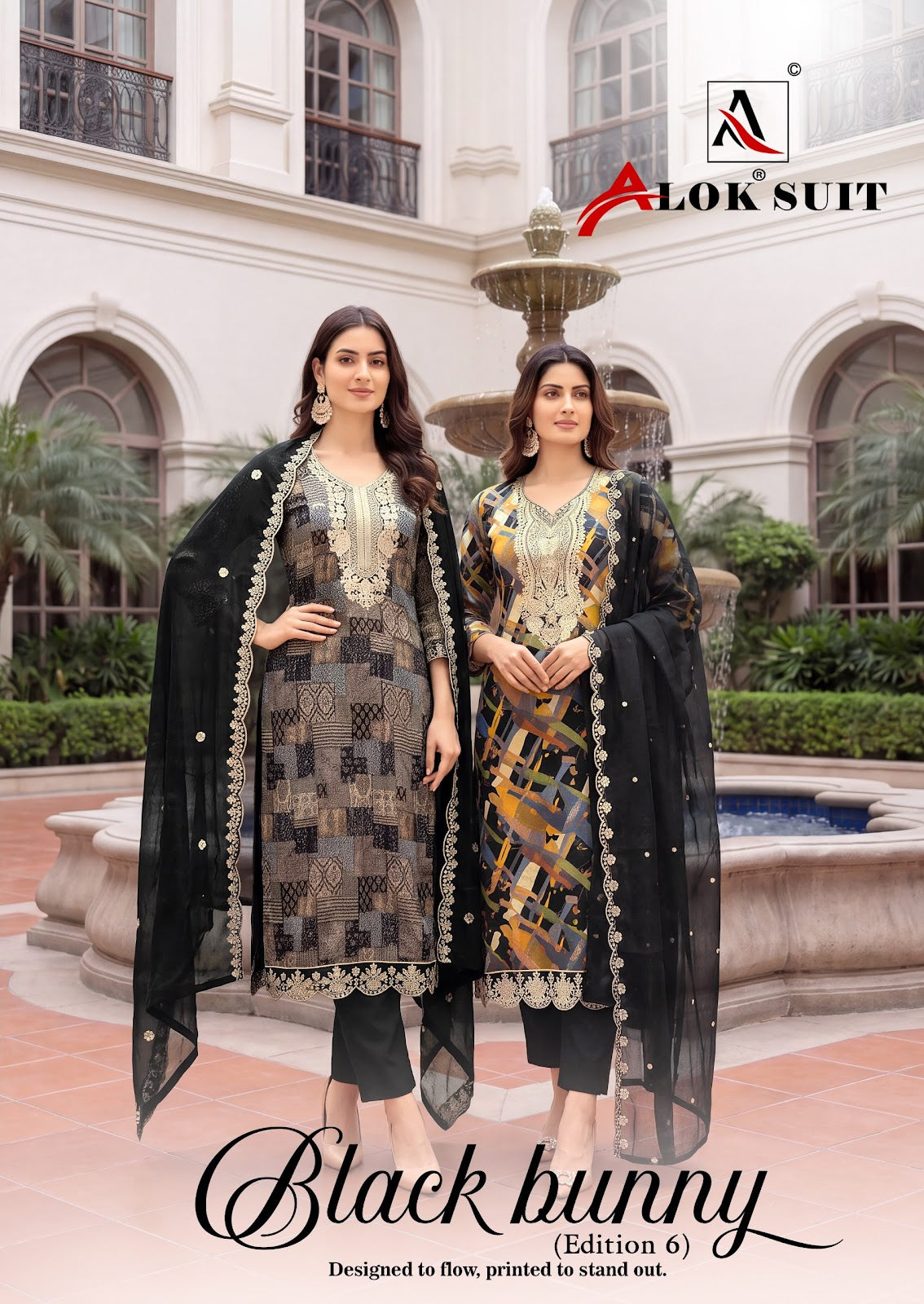 Black Bunny Edition 6 Alok Viscose Karachi Salwar Suits Supplier Gujarat