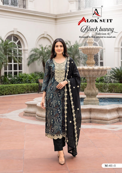 Black Bunny Edition 6 Alok Viscose Karachi Salwar Suits Supplier Gujarat