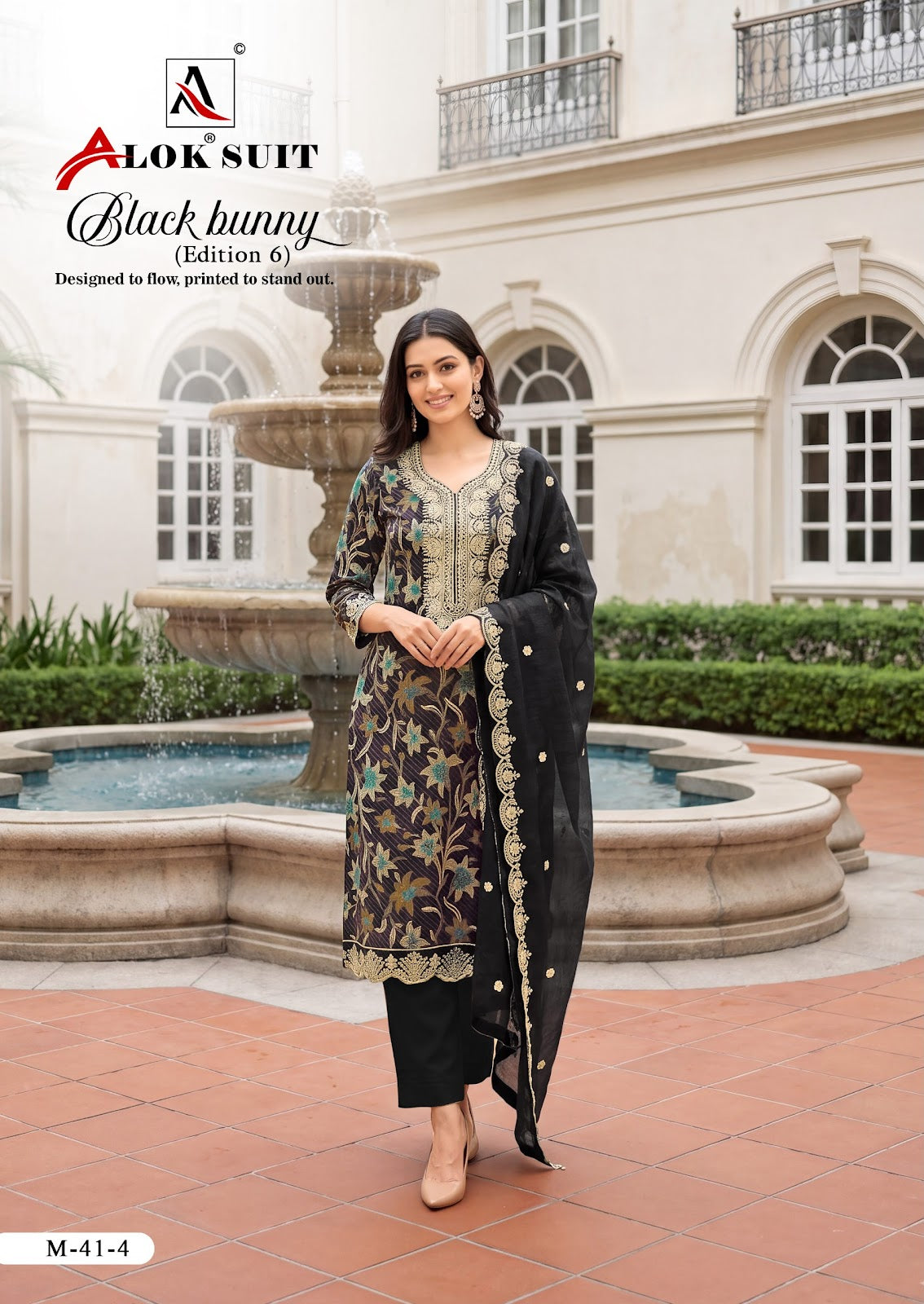 Black Bunny Edition 6 Alok Viscose Karachi Salwar Suits Supplier Gujarat