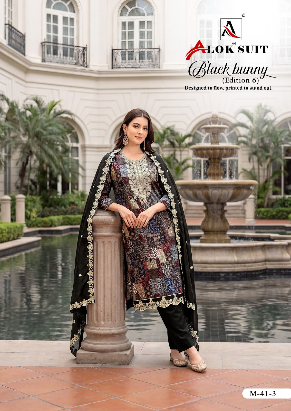 Black Bunny Edition 6 Alok Viscose Karachi Salwar Suits Supplier Gujarat