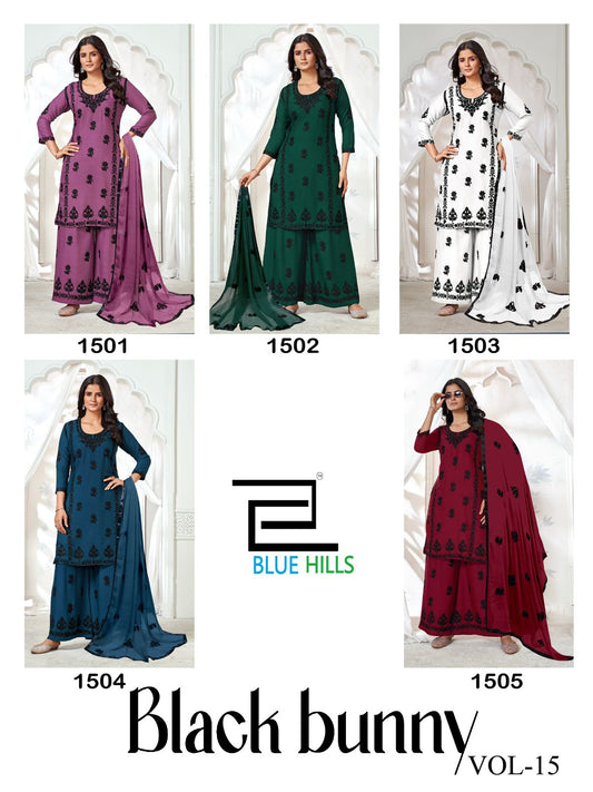 Black Bunny Vol 15 Blue Hills Rayon 14Kg Readymade Plazzo Style Suits Manufacturer Gujarat