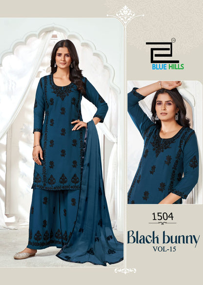Black Bunny Vol 15 Blue Hills Rayon 14Kg Readymade Plazzo Style Suits Manufacturer Gujarat