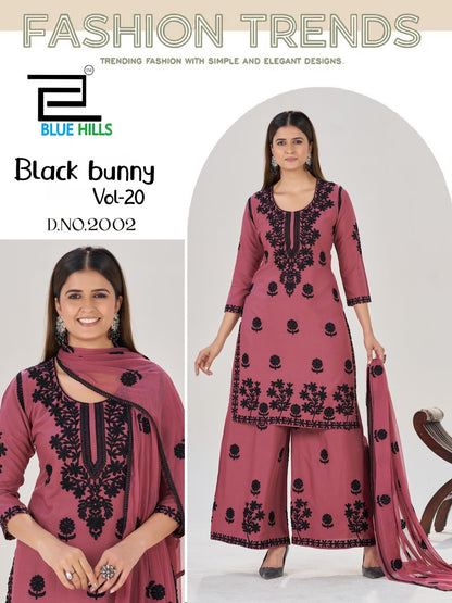 Black Bunny Vol 20 Blue Hills Rayon 14Kg Readymade Plazzo Style Suits Manufacturer Gujarat