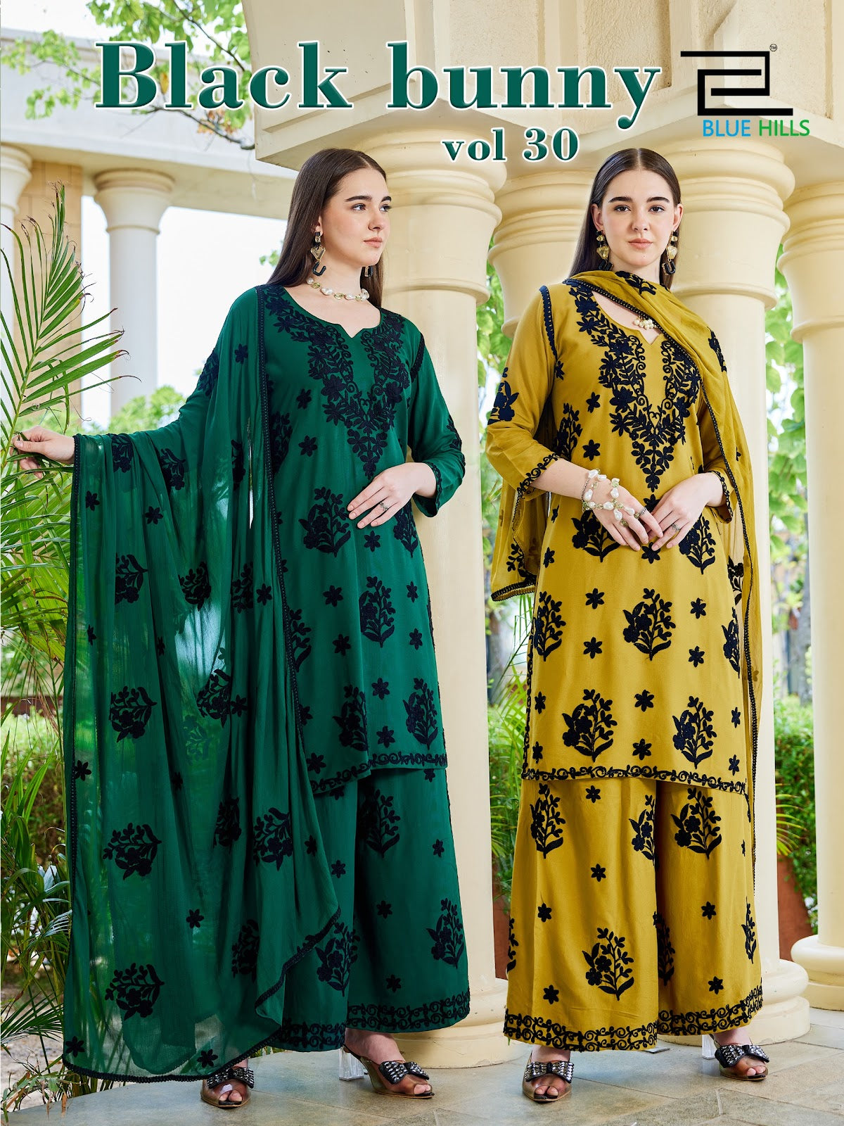 Black Bunny Vol 30 Blue Hills Rayon 14Kg Readymade Plazzo Style Suits Manufacturer Gujarat