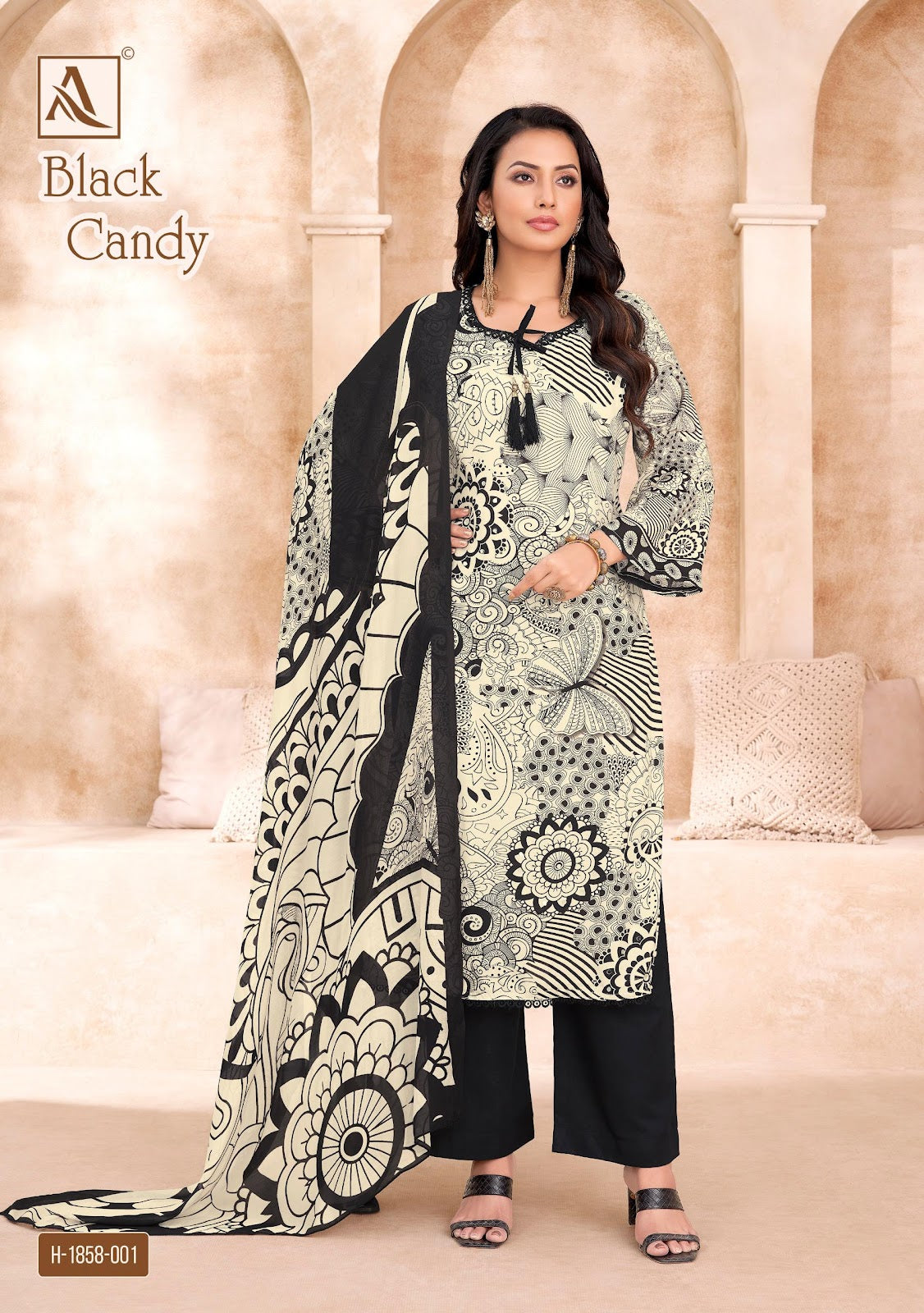Black Candy Alok Viscose Maslin Pant Style Suits Manufacturer India