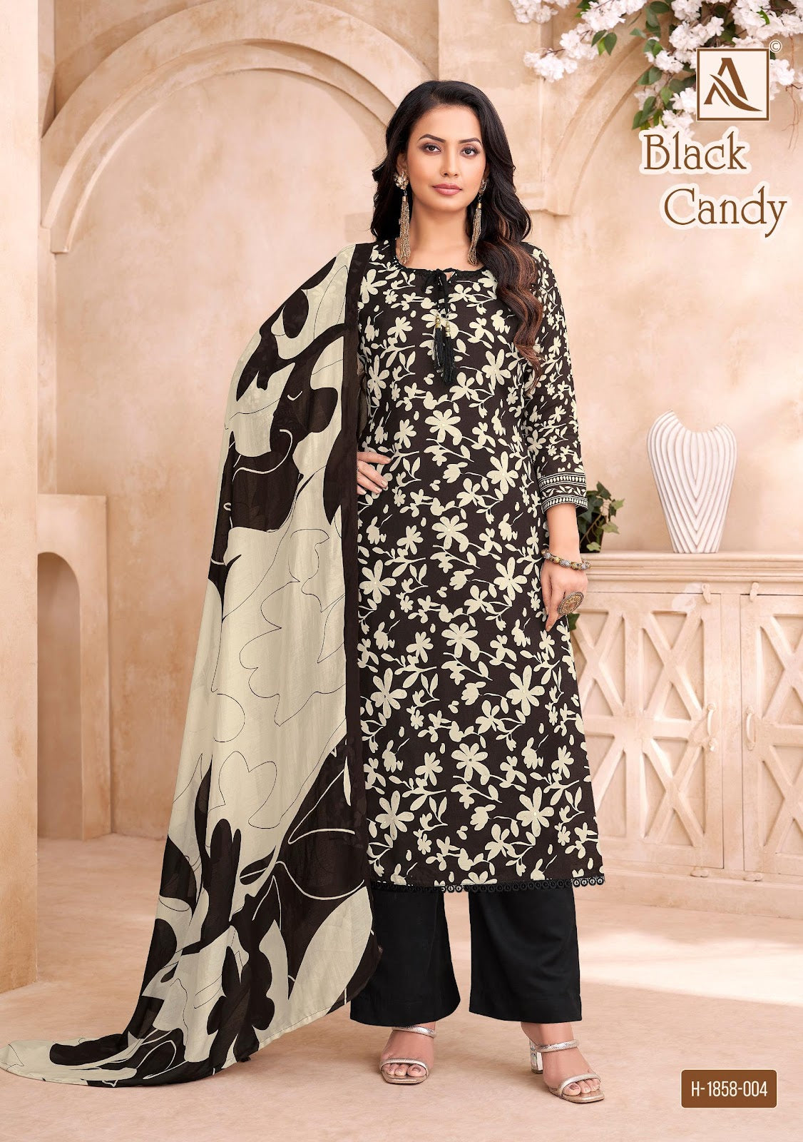 Black Candy Alok Viscose Maslin Pant Style Suits Manufacturer India