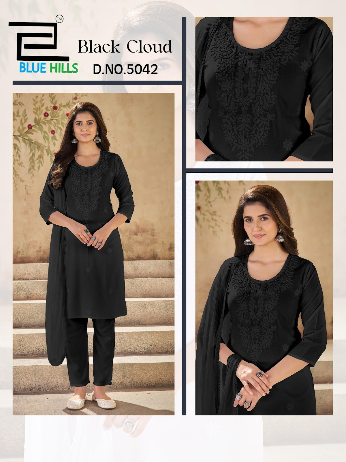 Black Cloud Blue Hills Rayon 14Kg Readymade Pant Style Suits Supplier