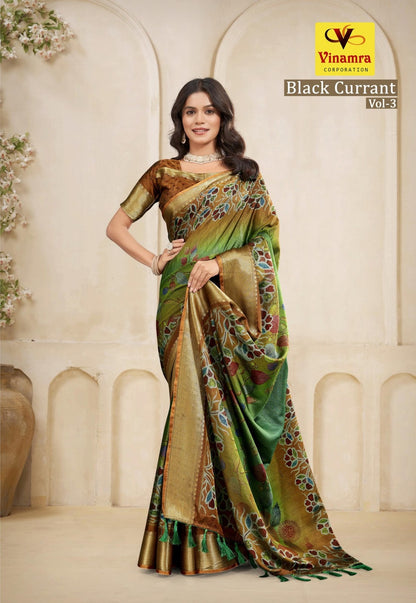 Black Currant Vol 3 Vinamra Cotton Silk Sarees Wholesaler Gujarat
