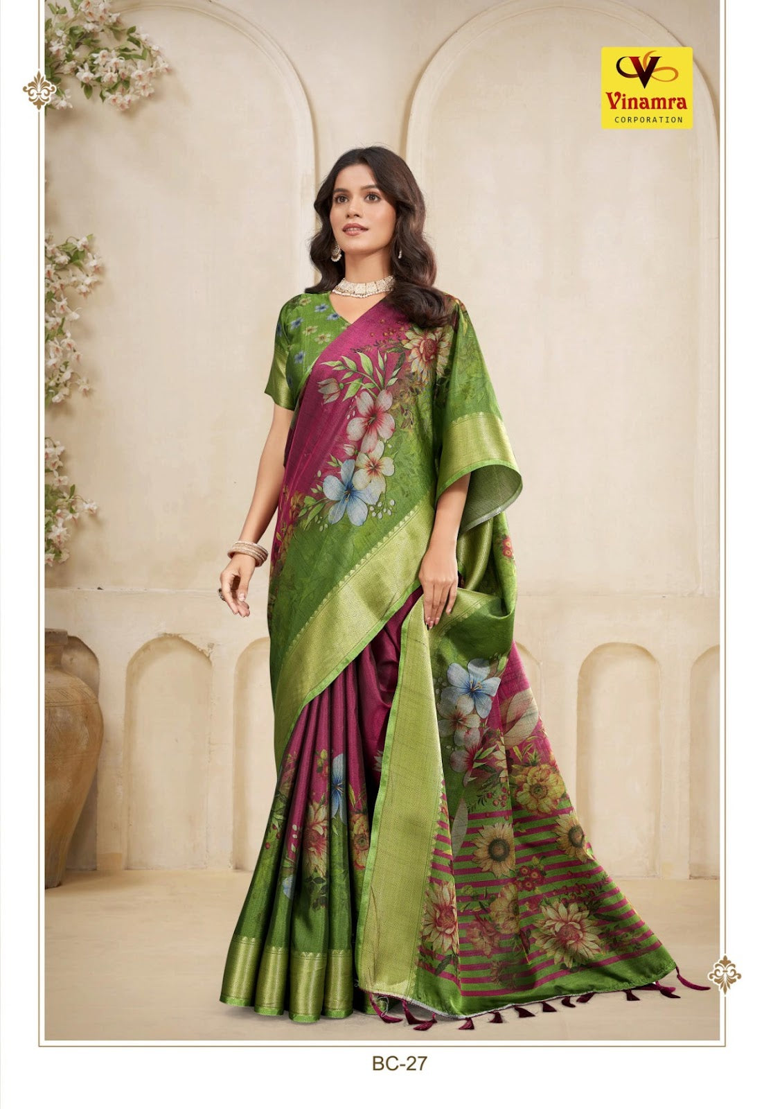 Black Currant Vol 3 Vinamra Cotton Silk Sarees Wholesaler Gujarat
