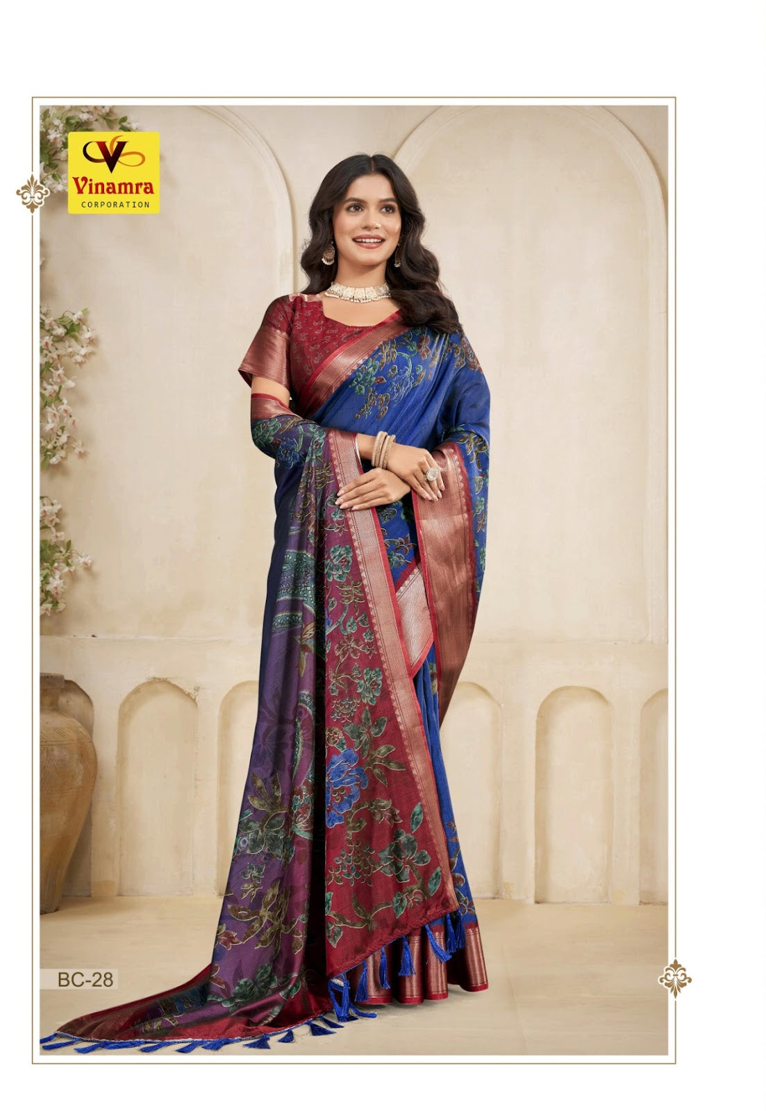 Black Currant Vol 3 Vinamra Cotton Silk Sarees Wholesaler Gujarat