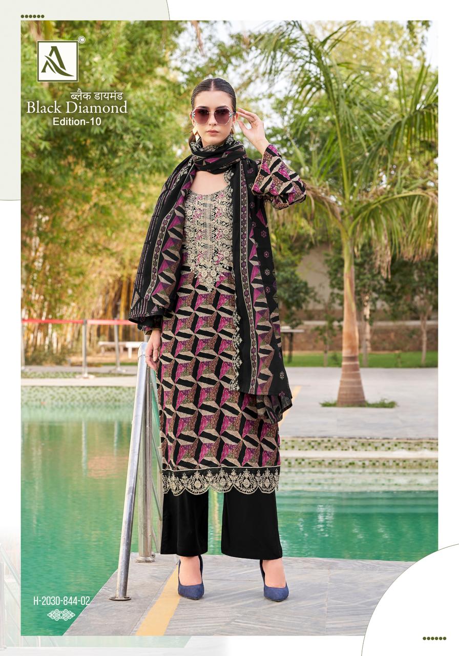 Black Diamond Edition 10 Alok Reyon Karachi Salwar Suits Wholesale Rate