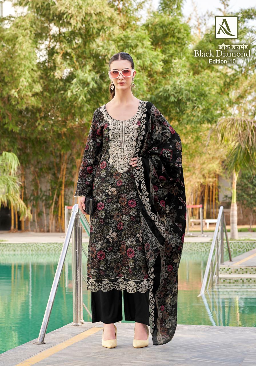 Black Diamond Edition 10 Alok Reyon Karachi Salwar Suits Wholesale Rate