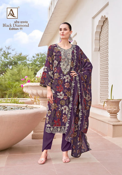 Black Diamond Edition 11 Alok Reyon Karachi Salwar Suits Exporter