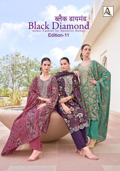 Black Diamond Edition 11 Alok Reyon Karachi Salwar Suits Exporter
