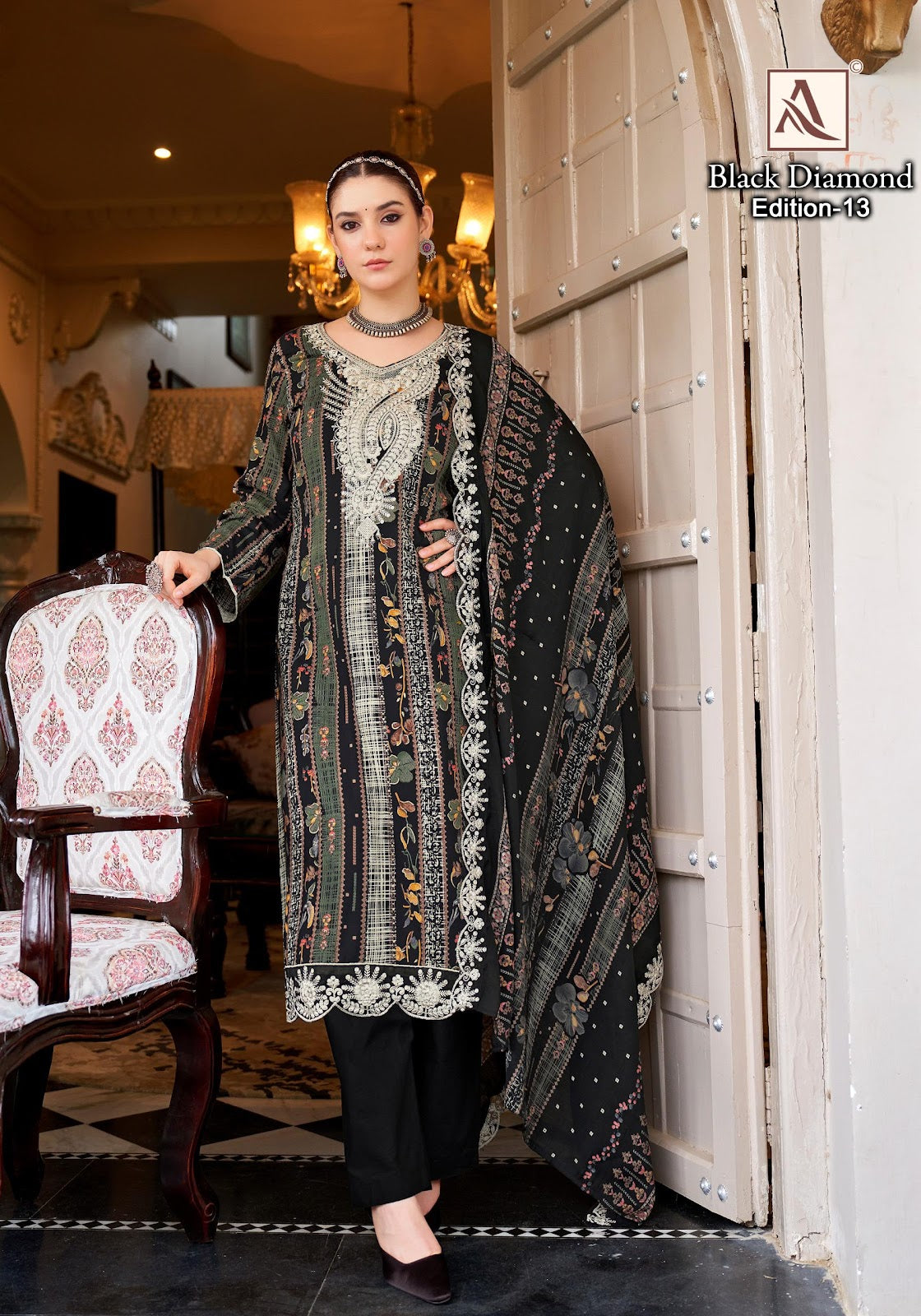 Black Diamond Edition 13 Alok Reyon Karachi Salwar Suits Manufacturer