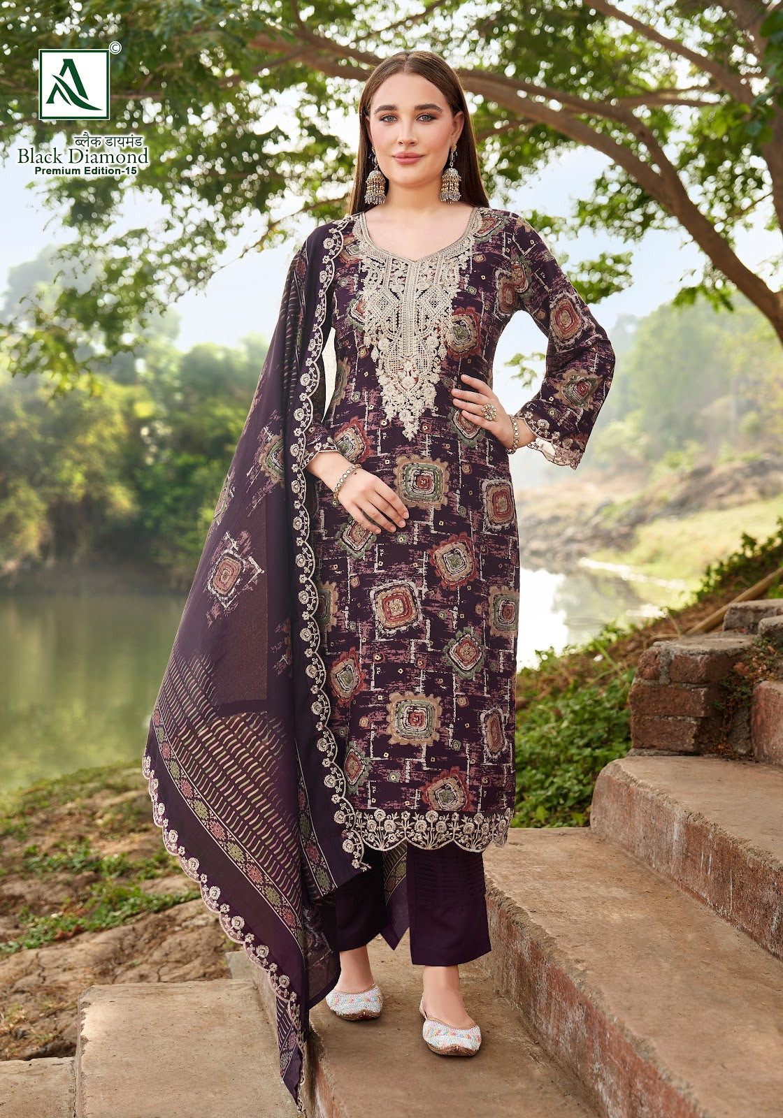 Black Diamond Edition 15 Alok Reyon Karachi Salwar Suits Supplier