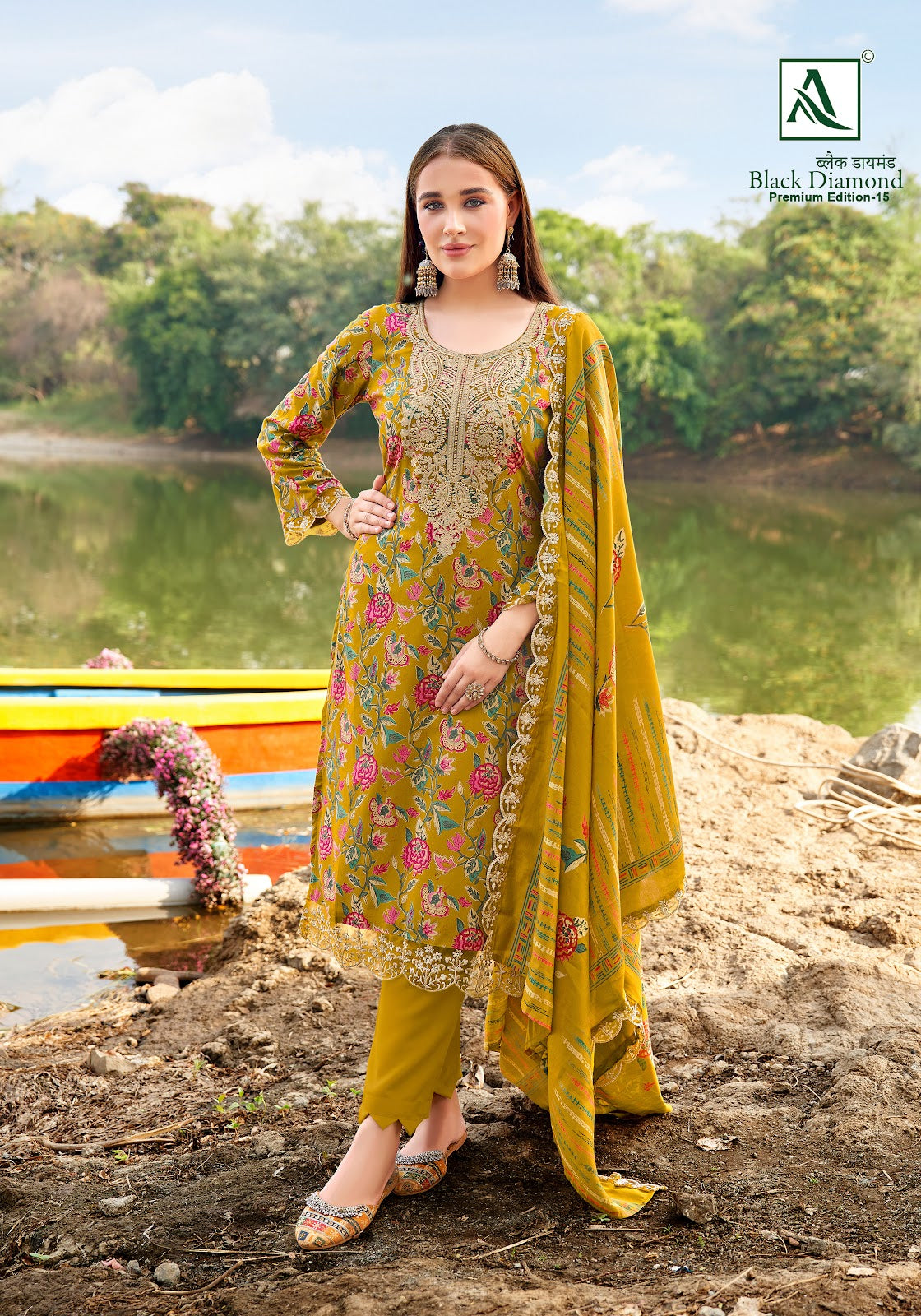 Black Diamond Edition 15 Alok Reyon Karachi Salwar Suits Supplier