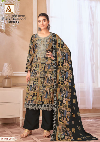 Black Diamond Edition 3 Alok Reyon Karachi Salwar Suits Wholesaler