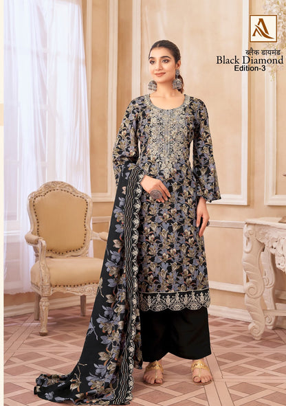 Black Diamond Edition 3 Alok Reyon Karachi Salwar Suits Wholesaler