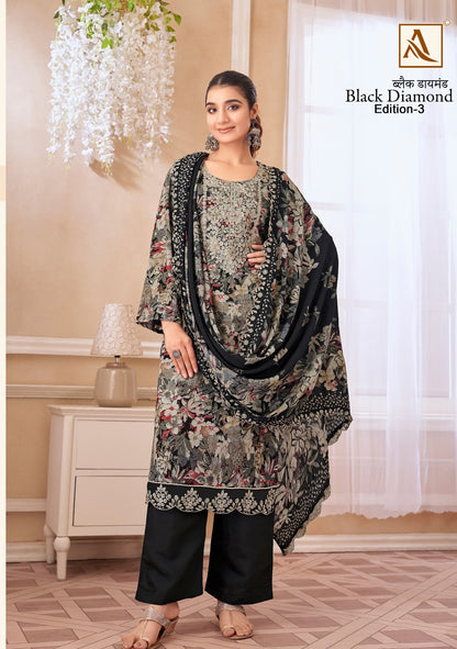 Black Diamond Edition 3 Alok Reyon Karachi Salwar Suits Wholesaler