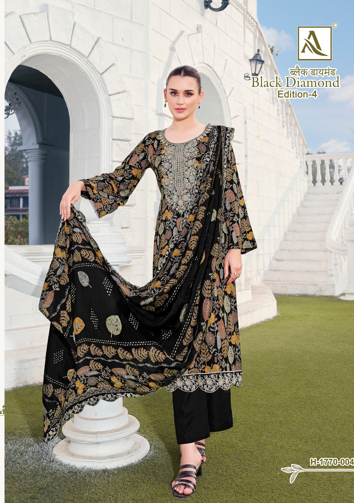Black Diamond Edition 4 Alok Reyon Karachi Salwar Suits Manufacturer India