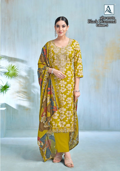 Black Diamond Edition 5 Alok Reyon Karachi Salwar Suits Wholesale Price