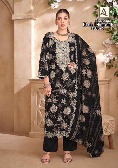Black Diamond Edition 6 Alok Reyon Karachi Salwar Suits Wholesale Price