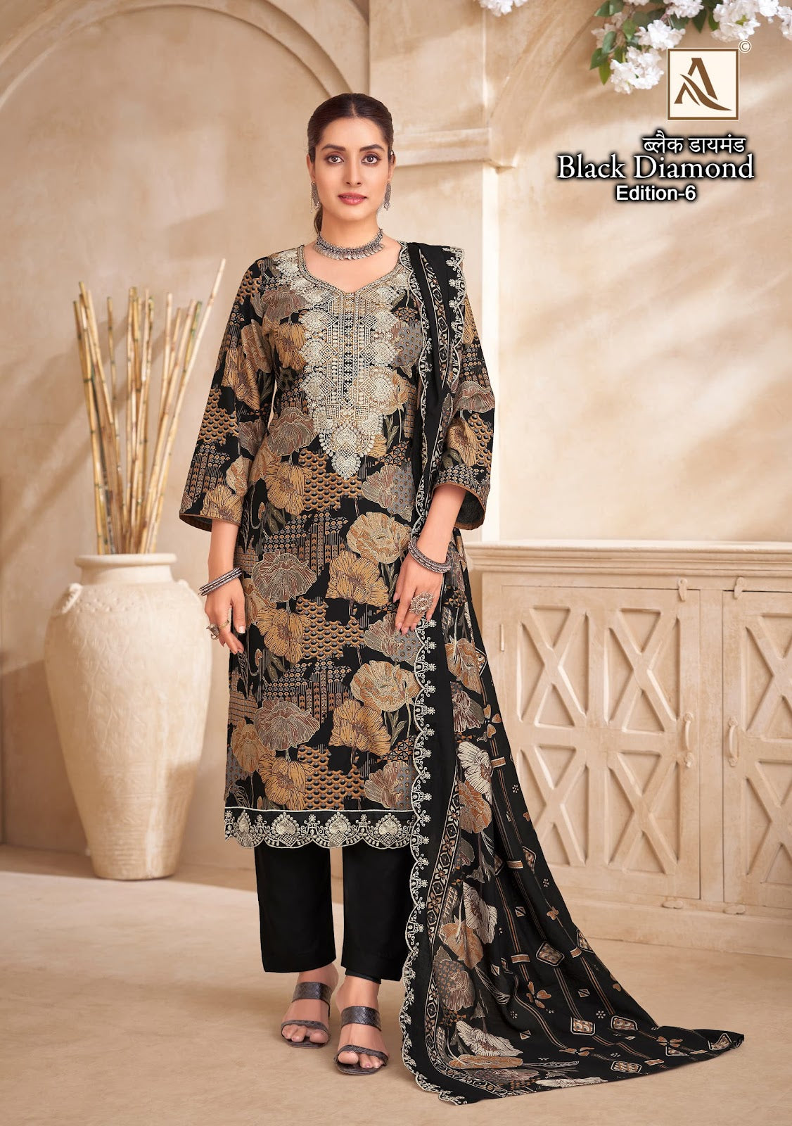 Black Diamond Edition 6 Alok Reyon Karachi Salwar Suits Wholesale Price