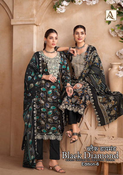 Black Diamond Edition 6 Alok Reyon Karachi Salwar Suits Wholesale Price