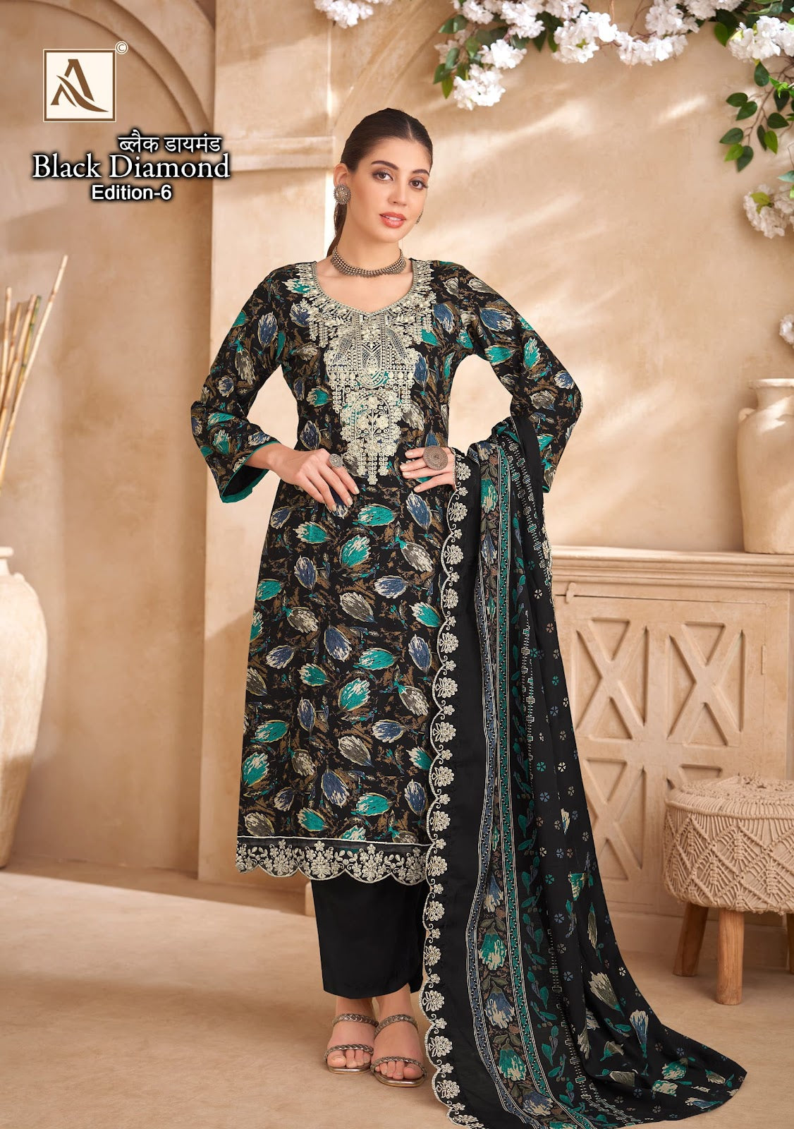 Black Diamond Edition 6 Alok Reyon Karachi Salwar Suits Wholesale Price