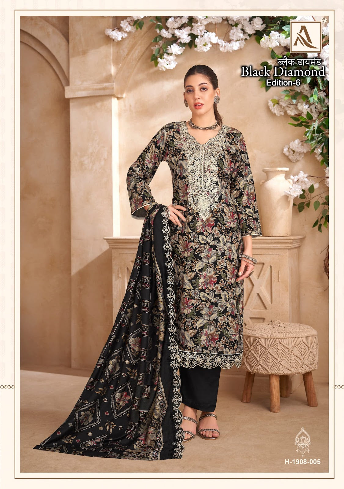 Black Diamond Edition 6 Alok Reyon Karachi Salwar Suits Wholesale Price